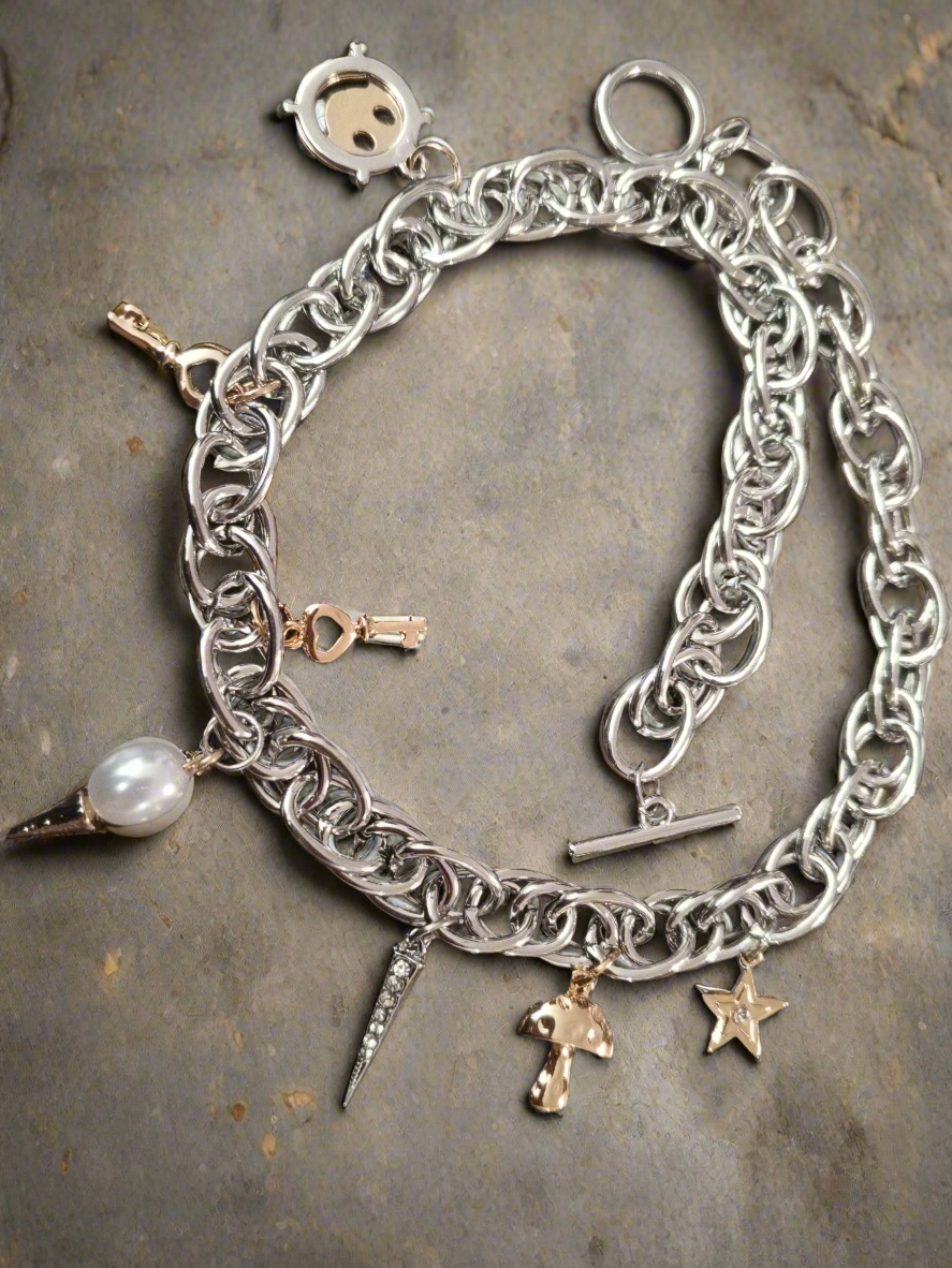 Silver-toned Charm Chain