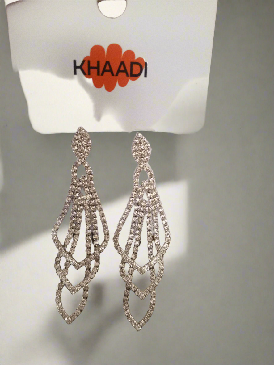 Cubic Zirconia 3 Tier Chandelier Earrings