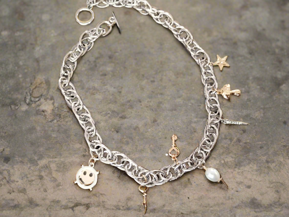 Silver-toned Charm Chain