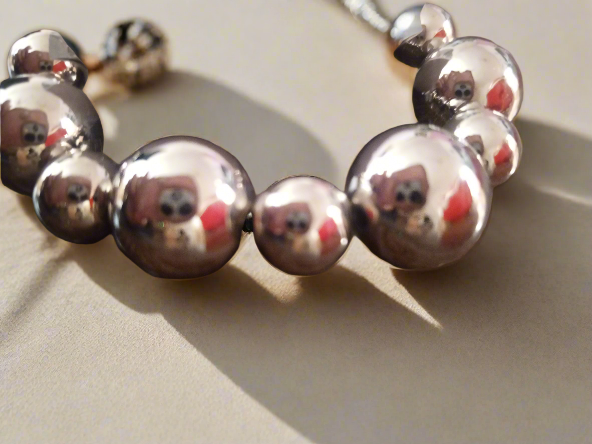 Stretch Grey Ball Bracelet