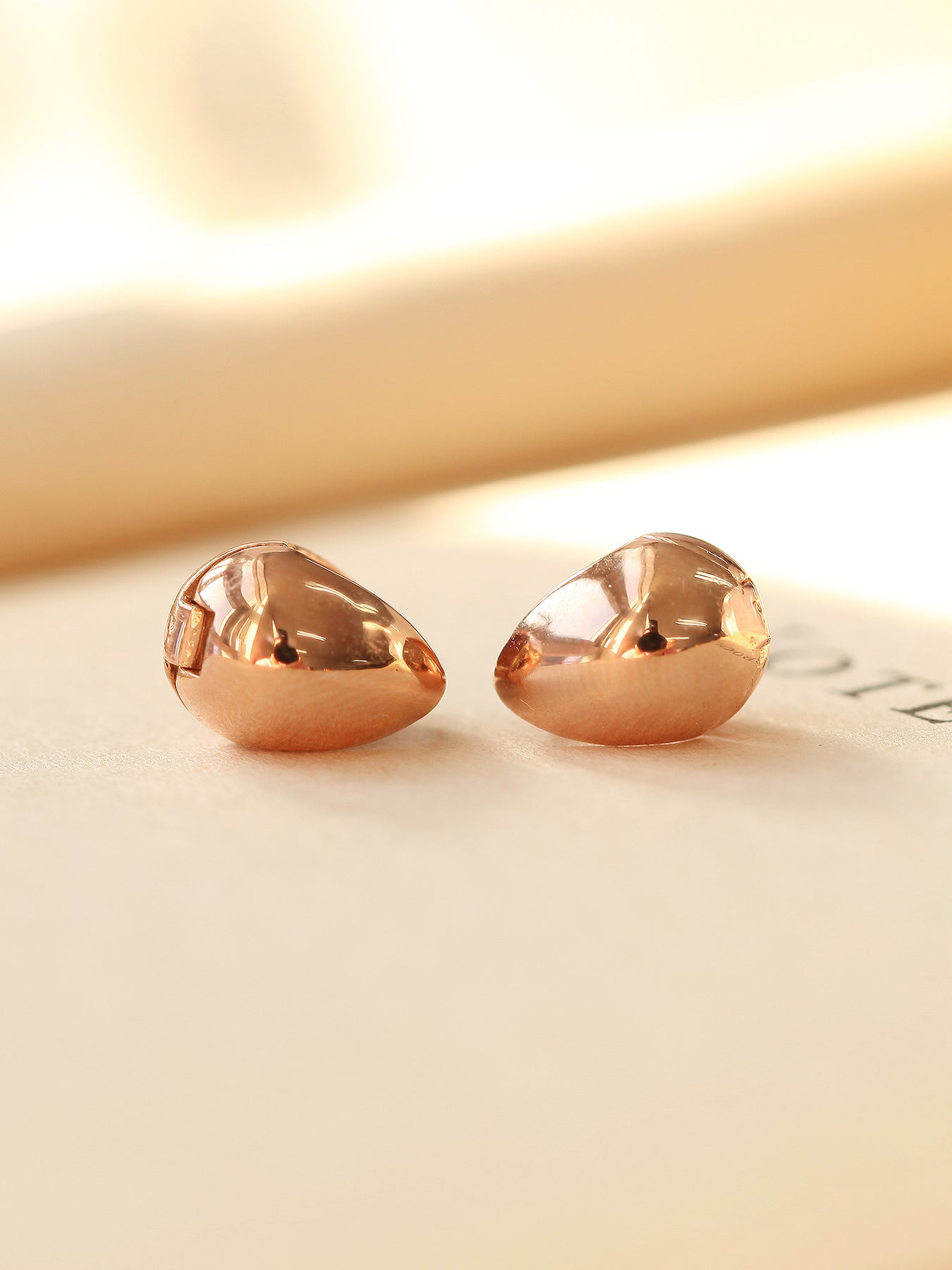 Gold Water Drop Hoops