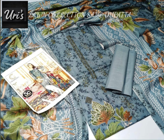 Embroidered 3 Piece with same Dupatta