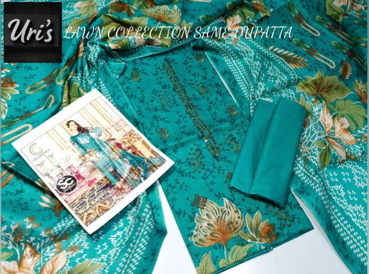 Embroidered 3 Piece with same Dupatta
