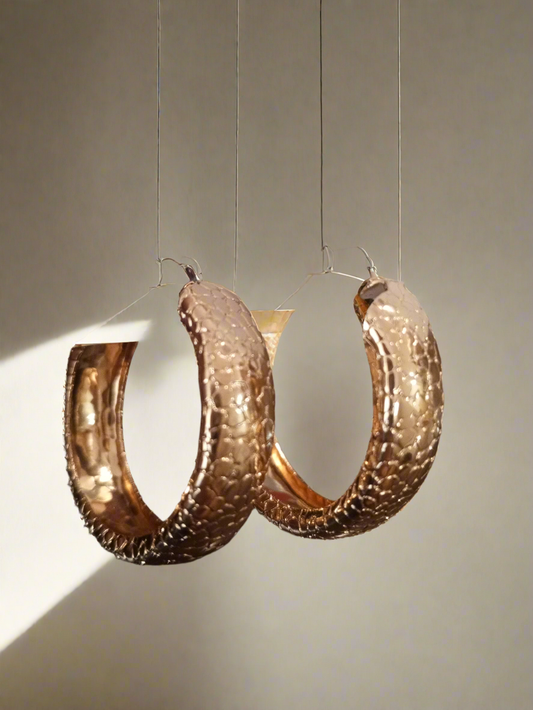 Textured Gold Plated Hoops